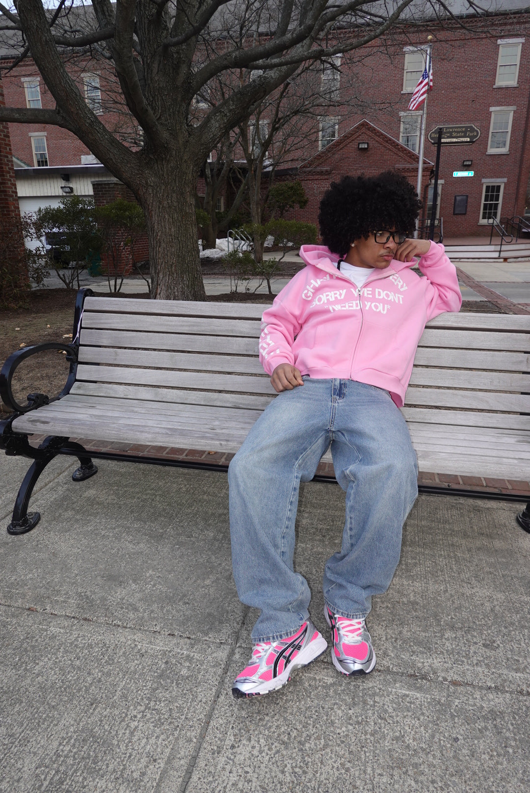 WE DONT NEED YOU Pink Zip Up