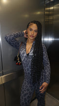 GHAYA GRAY CHEETAH PRINT BODY SUIT